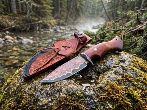 Coltello caccia damascato - coltello,