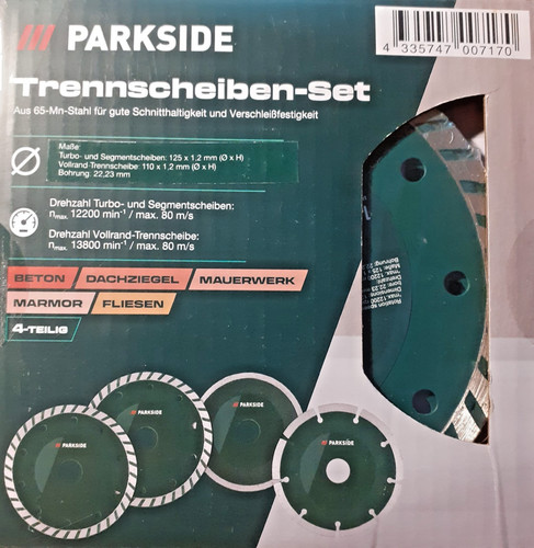 Set dischi taglio parkside - dischi,