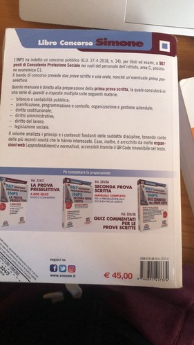 Libro concorso inps - libro, edizione