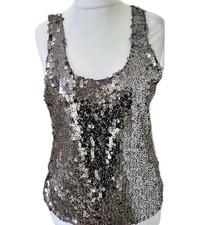 Zara top argento paillettes