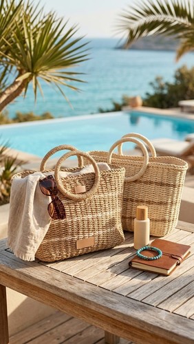 Borsa mare paglia - mare, intrecciata