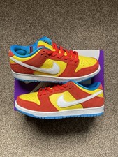 Nike SB Dunk Low 'Bart Simpson' Taglia 9.0 Rosso Habernero - Nuove ✅