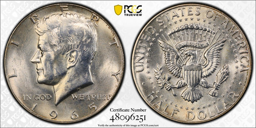 Mezzo dollaro kennedy 1965 - mezzo,