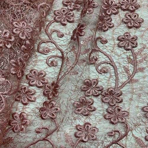 Tessuto tulle ricamato rete - tessuto,