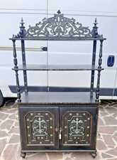 Raro etagere libreria scaffale stile eclettico fine 800 legno laccato e decorato
