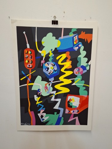 Ugo nespolo serigrafia - ugo,