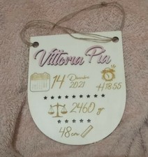 Quadretto nascita in legno