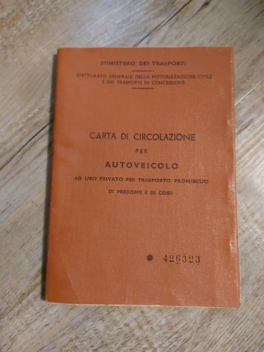 Carta circolazione fiat - carta,