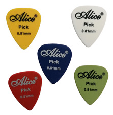 5 Plettri Plettro Celluloide Chitarra Spessore 0,81 mm Colorati Alice Pick 0.81