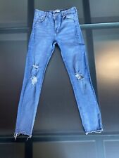 PULL&BEAR JEANS SKINNY ELASTICIZZATO BLU CHIARO CON STRAPPI EUR 40 USA 8 MEX 30