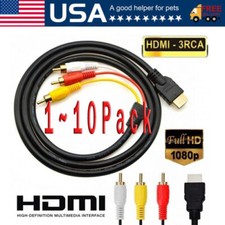 5FT HDMI Male To 3 RCA Video