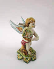 Candeliere angelo di Natale in maiolica Grottaglie Italia