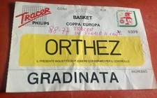 BASKET- TRACER  OLIMPIA MILANO Biglietto Coppa dei Campioni Orthez