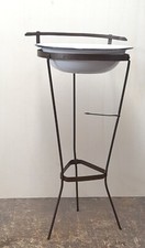 Antico Lavabo Toilette Lavamani Smaltato In Ferro Battuto Inizio 900.