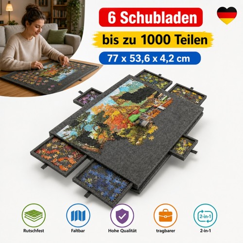 Tavolo puzzle cassetti - 6,