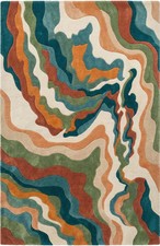 Tappeto in lana a onde