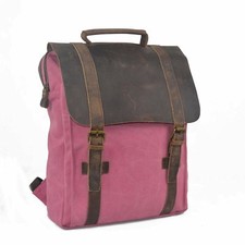 Zaino donna uomo in tela e pelle da trekking viaggio scuola università camping