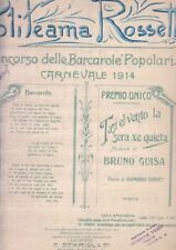 spartito TASI EL VENTO LA SERA XE QUIETA 1914 Guisa, Cornet Trieste Schmidl & Co