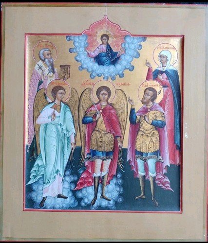 Antica icona russa - antica, dipinta