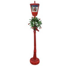 Lampione Rosso Natale H195 cm