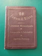 Ventennio Licenza Patente Municipale Conducente Automobile Serv. Pubblico Taxi R