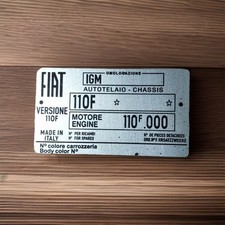 Targa FIAT 500 targa id plate