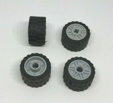LEGO: 4x Ruota pneumatici 24x14 - Rif 55981c01 grigio - Set 8654 8144 7900 10...