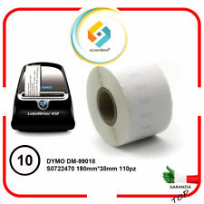 Etichette adesive per DYMO 99018 S0722470  LABELWRITER 400 450 10 rotoli