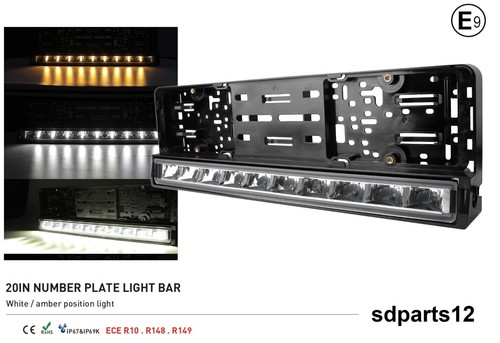 Portatarga con barra luminosa - con,