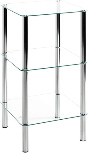 Scaffale cromo metallo - cromo,, vetro