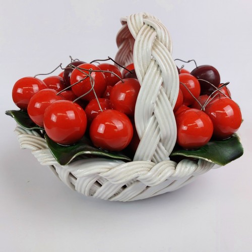 Cesto ciliegie ceramica - cesto,