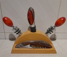 Kit set vino tappi apribottiglie/apriscatole/coltellino con espositore