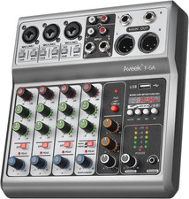 Aveek Audio Mixer, Console Di Mixaggio Con Scheda Audio Digitale a 5 Canali USB 