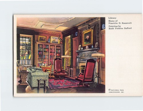 Cartolina biblioteca casa - biblioteca, di
