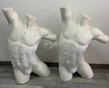 Coppia di manichini busti uomo in polistirolo bianco 90 cm 1,2 kg attrezzatura