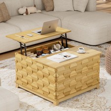 BROTTAR 31,5'' Tavolino da Caffè con Ripostiglio, Tavolino Quadrato per Livin