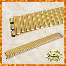 Cinturino Acciaio Inox vero per Swatch elastico 17 mm laminato oro classic gent