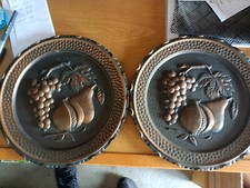 VINTAGE Coppia di piatti in rame di appendere