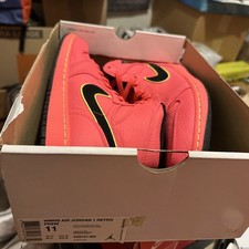 Jordan 1 Retro High Premium Pink Volt "Hot Punch" taglia 11 senza coperchio