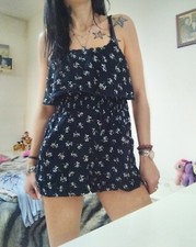 tutina intera donna playsuit blu a fiori ?❣