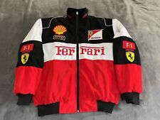 Unisex Adult Ferrari Jacket Ebroidered Cotton Padded F 1 Racing Jacket White B