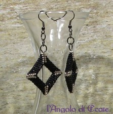 Bigiotteria artigianale / idea regalo ORECCHINI quadrati perline Miyuki Delica