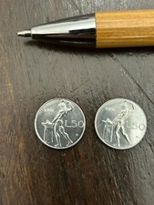 2 monete 50 Lire piccole 1991