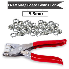 PRYM Prong Snap Popper Fissaggi Pulsanti Pressione Borchie + Pinza Tool Kit 9,5mm