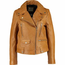 Giacca da motociclista marrone