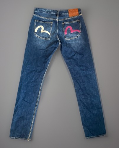 Jeans denim stampa gabbiano