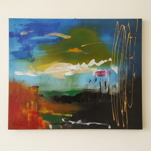 Quadro astratto moderno tra - quadro, “tra