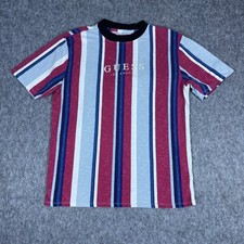 Camicia uomo Guess Originals Los Angeles manica corta righe logo ricamato taglia M