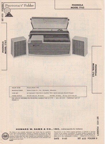 1963 phonola 1762 radio - phonola,