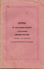 1860 MANZONI, LETTERA AL